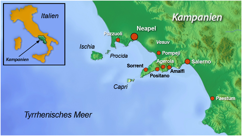 Landkarte Amalfiküste