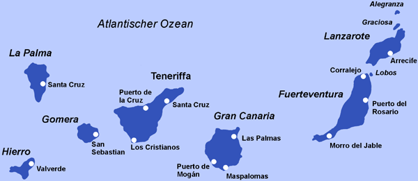 Karte der Kanarischen Inseln